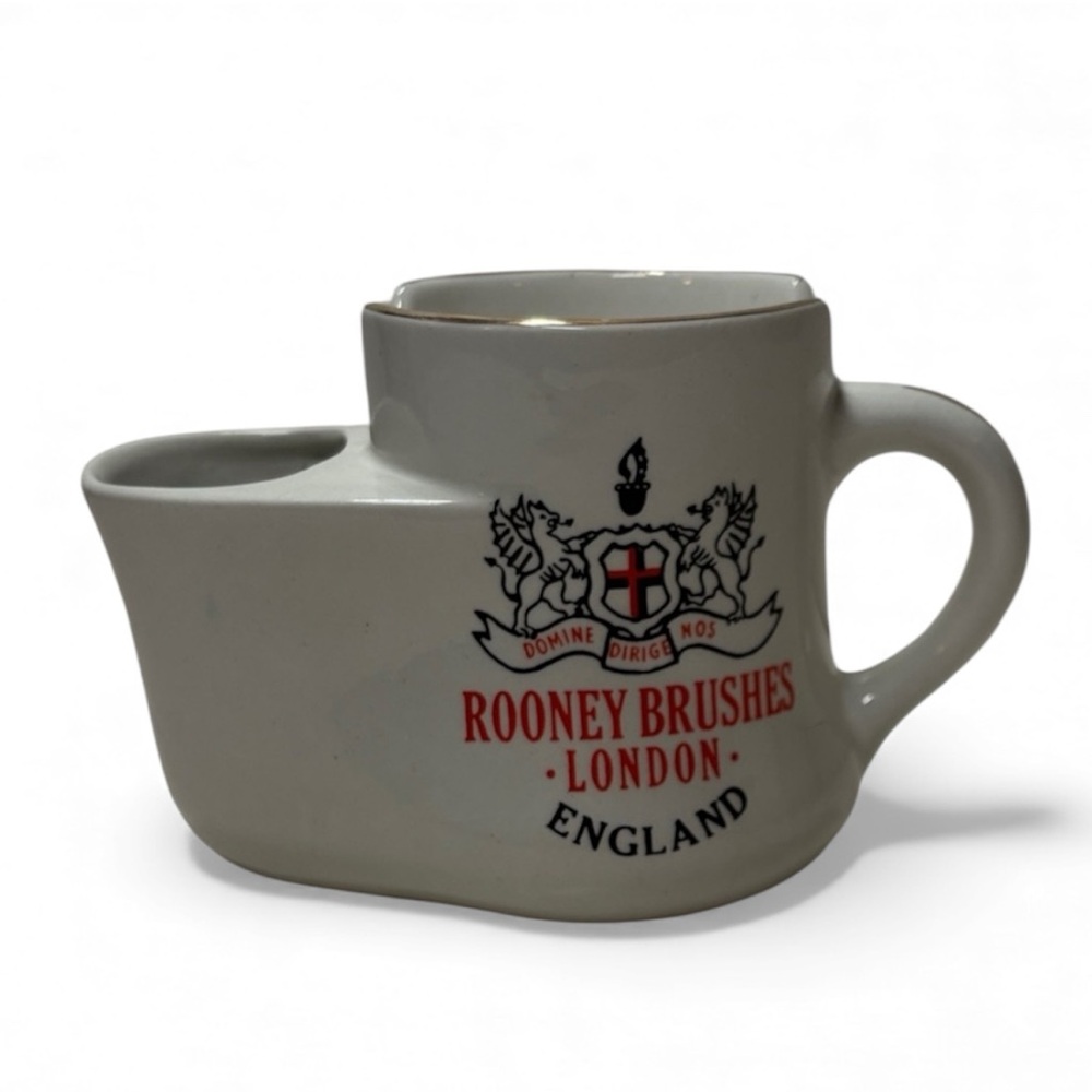 Vintage Rooney Brushes Kondon England Ironstone Shaving Mug